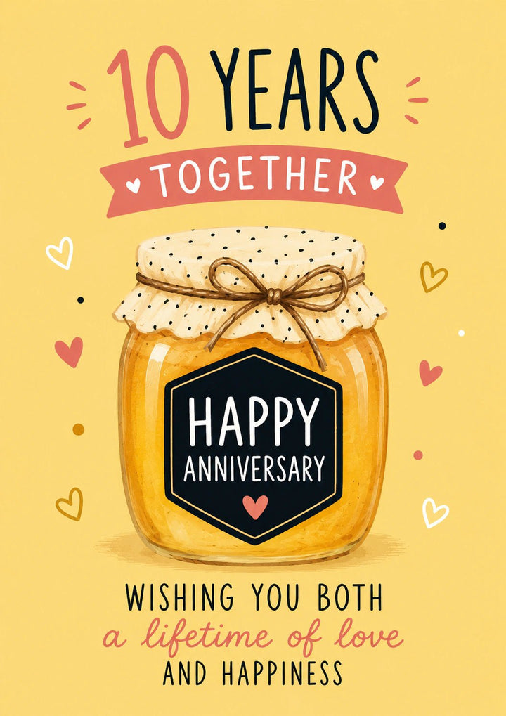 Honey Jar 10 Years Together Anniversary Card