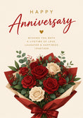 Load image into Gallery viewer, Red Rose Bouquet Happy Anniversary Card for Father in Law
