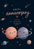 Load image into Gallery viewer, Cute Space Planets Universe Happy Anniversary Card
