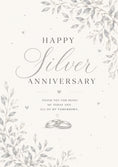 Load image into Gallery viewer, Silver Floral Wedding Rings Silver Anniversary Card
