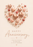 Load image into Gallery viewer, Rose Gold Metallic Hearts Anniversary Card for Her
