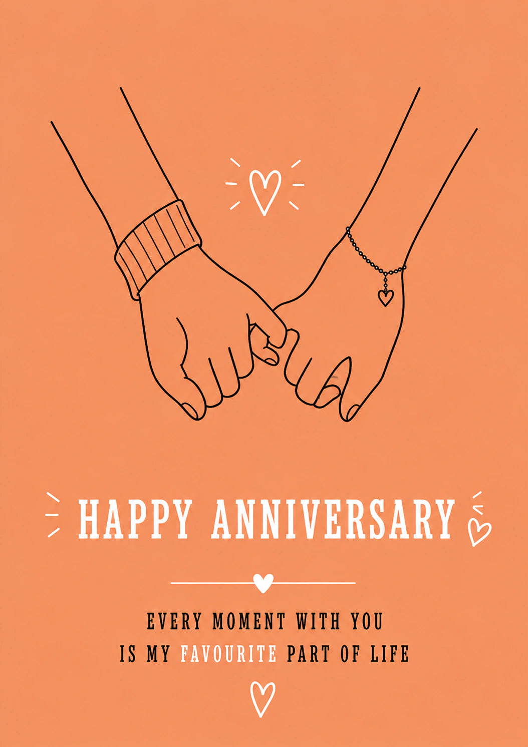 Pinky Promise Holding Hands Anniversary Card for Her