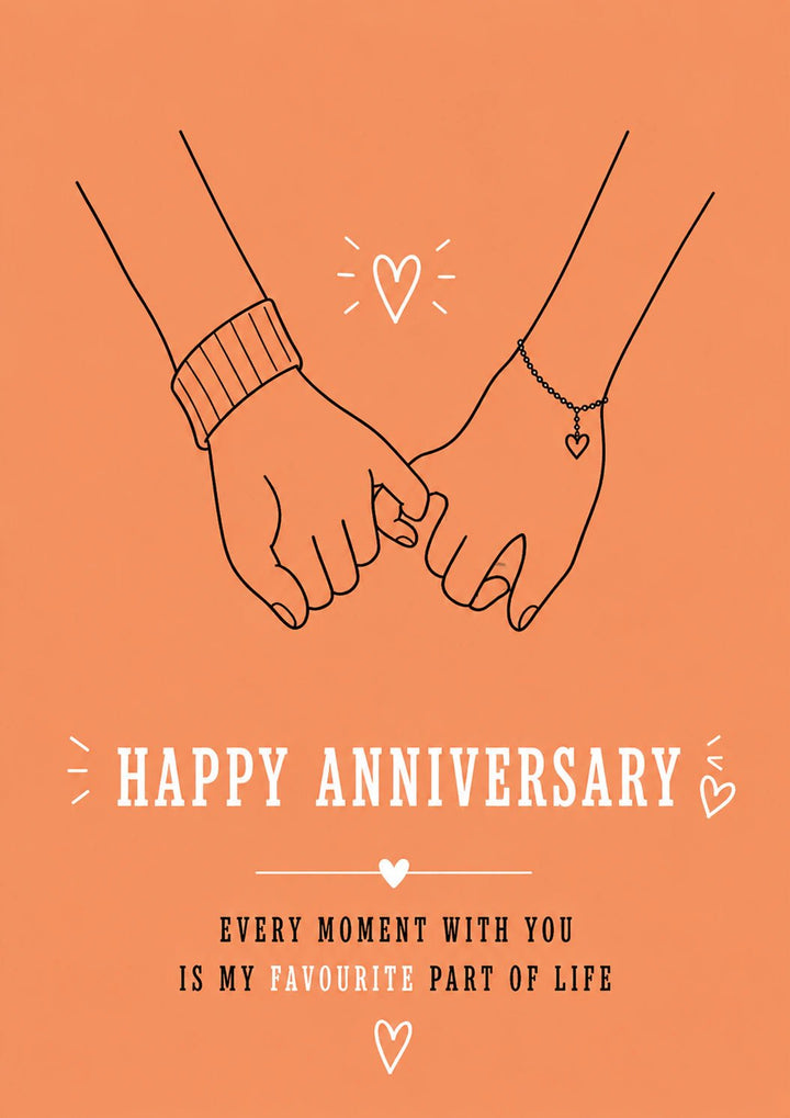 Pinky Promise Holding Hands Anniversary Card for Her