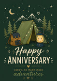 Load image into Gallery viewer, Camping Adventure Tent and Lantern Anniversary Card for Him
