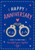 Load image into Gallery viewer, Funny Cute Handcuffs Chained Together Anniversary Card

