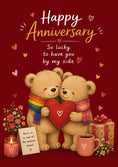 Load image into Gallery viewer, Rainbow Scarf Teddy Bears LGBTQ+ Anniversary Card
