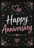 Load image into Gallery viewer, Chalkboard Hearts Floral Anniversary Card for Her

