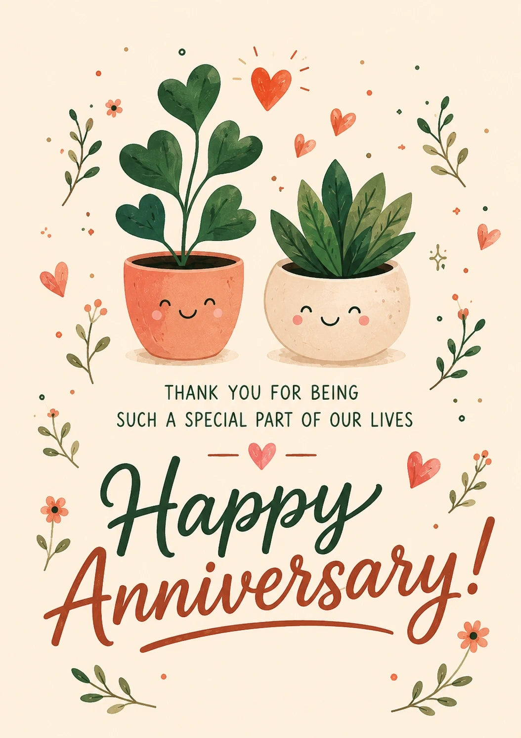 Anniversary - Personalised Card — with punch holes