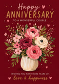 Load image into Gallery viewer, Floral Bouquet Vase Anniversary Card for Her
