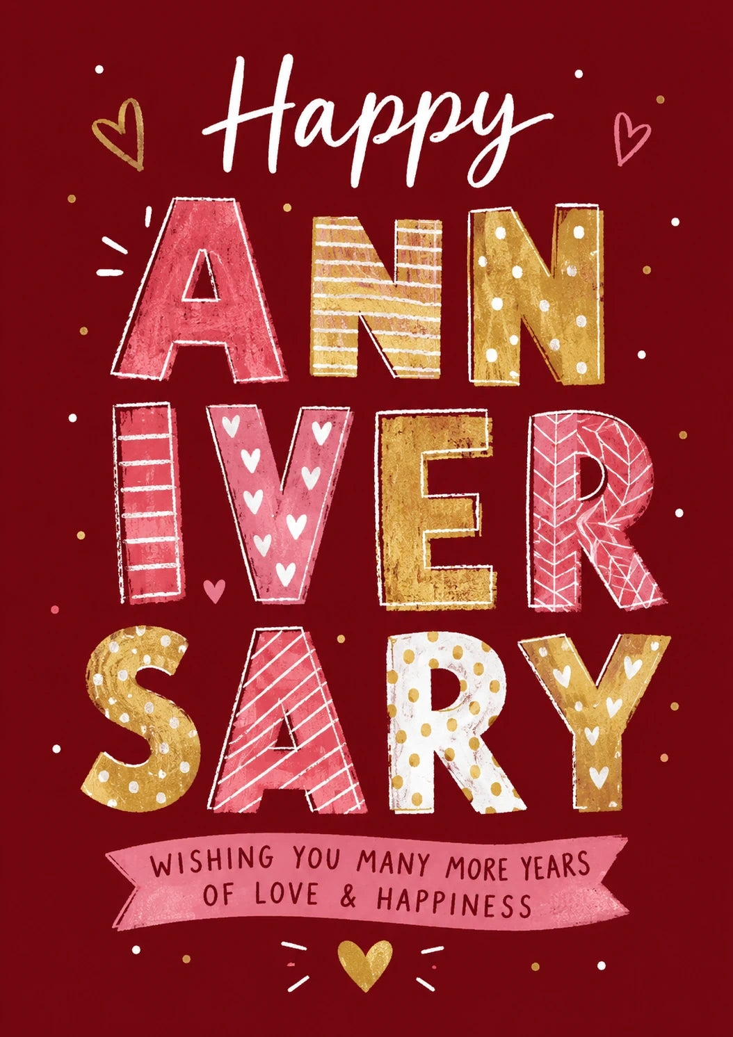 Anniversary - Personalised Card — with punch holes