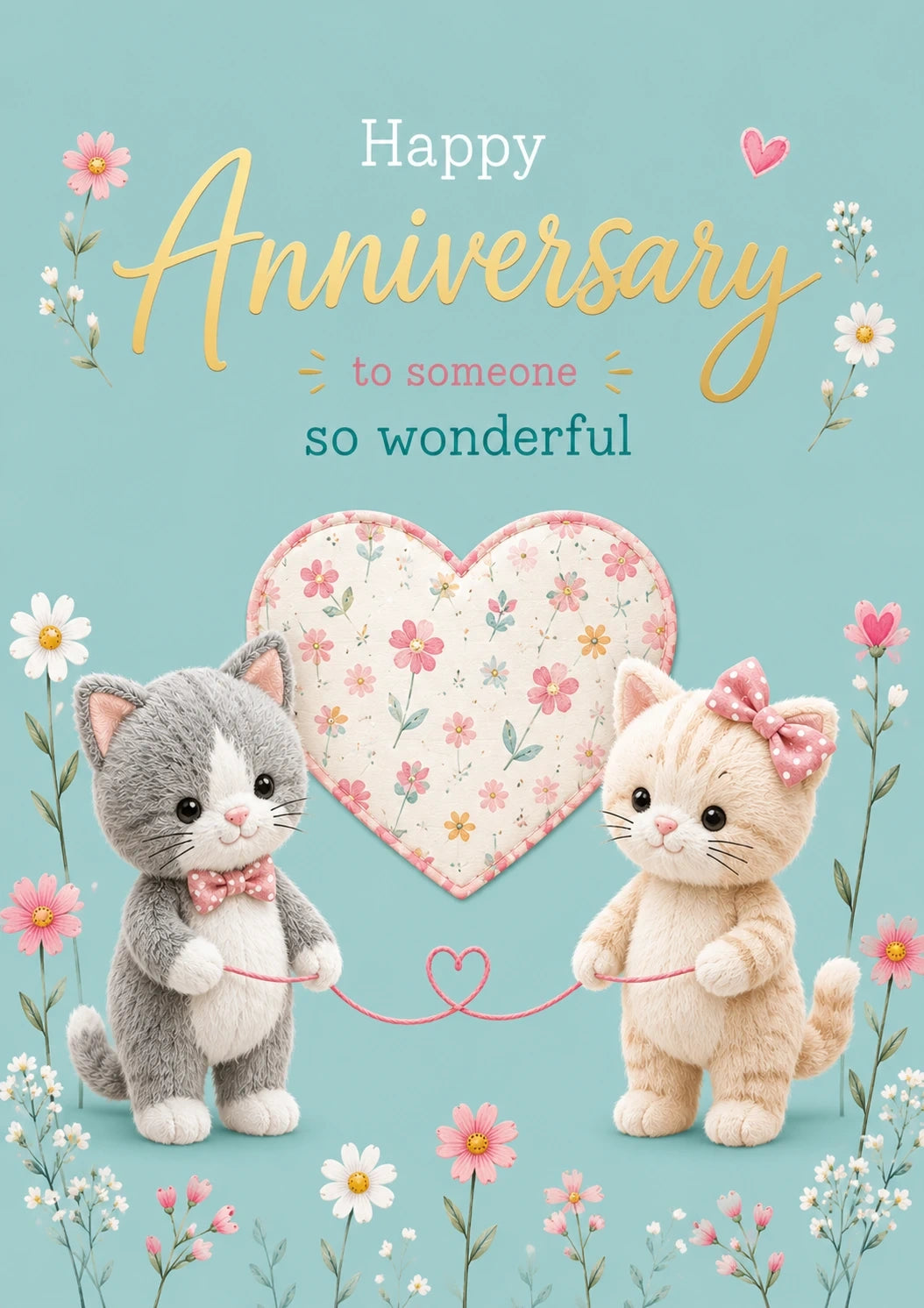 Anniversary - Personalised Card — with punch holes