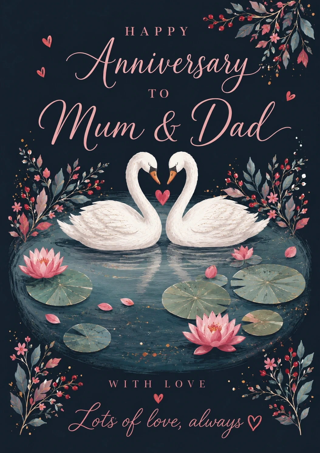 Anniversary - Personalised Card — with punch holes