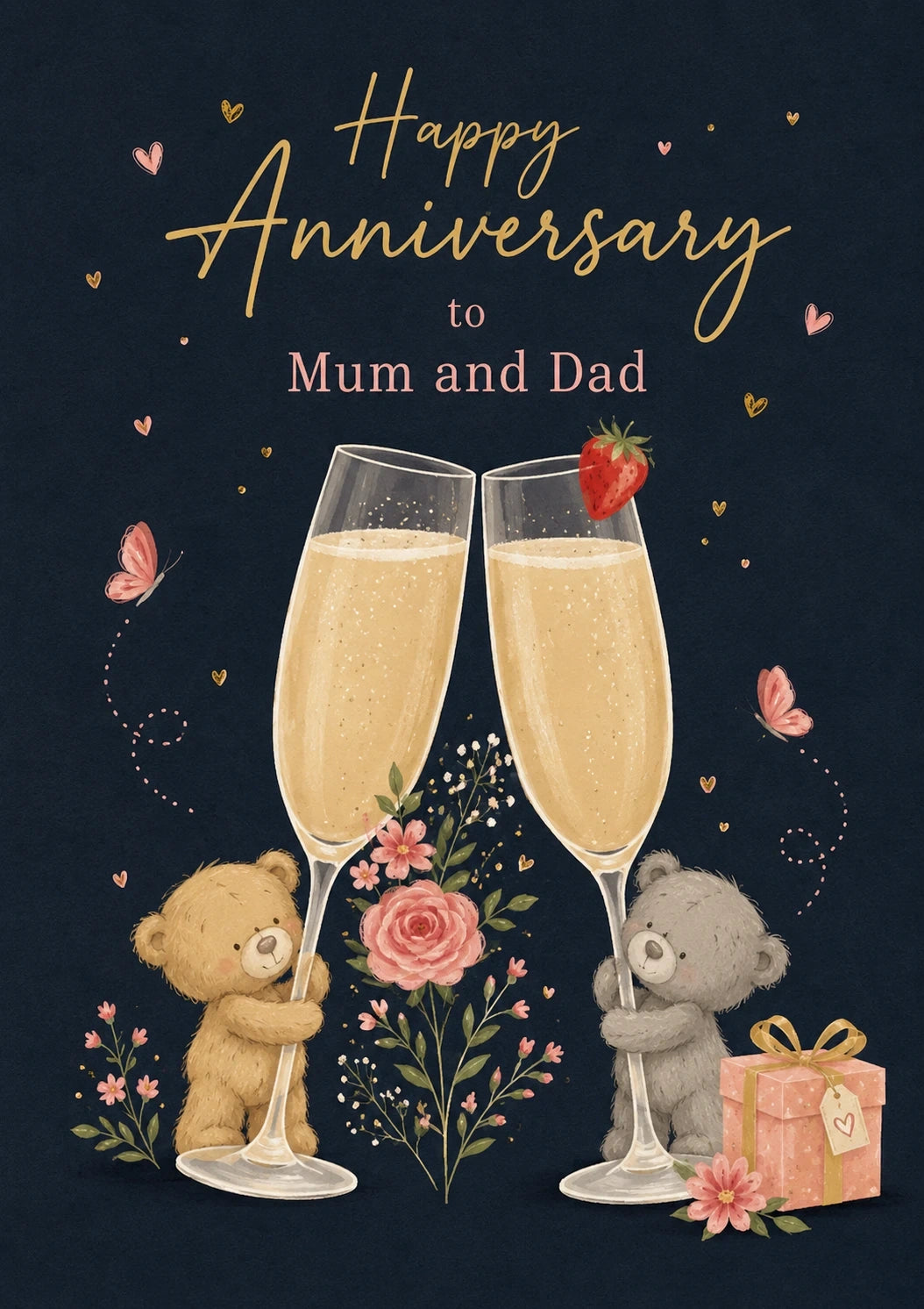 Anniversary - Personalised Card — with punch holes