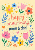 Load image into Gallery viewer, Bright Floral Happy Anniversary Card for Mum and Dad
