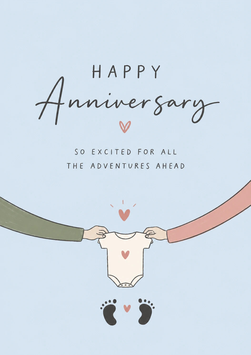 Mum To Be Baby Onesie Happy Anniversary Card for Her