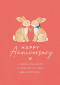 Load image into Gallery viewer, Cute Bunny Couple Heart Anniversary Card for Her
