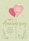 Load image into Gallery viewer, Pink Heart Balloons 10 Year Anniversary Card for Her
