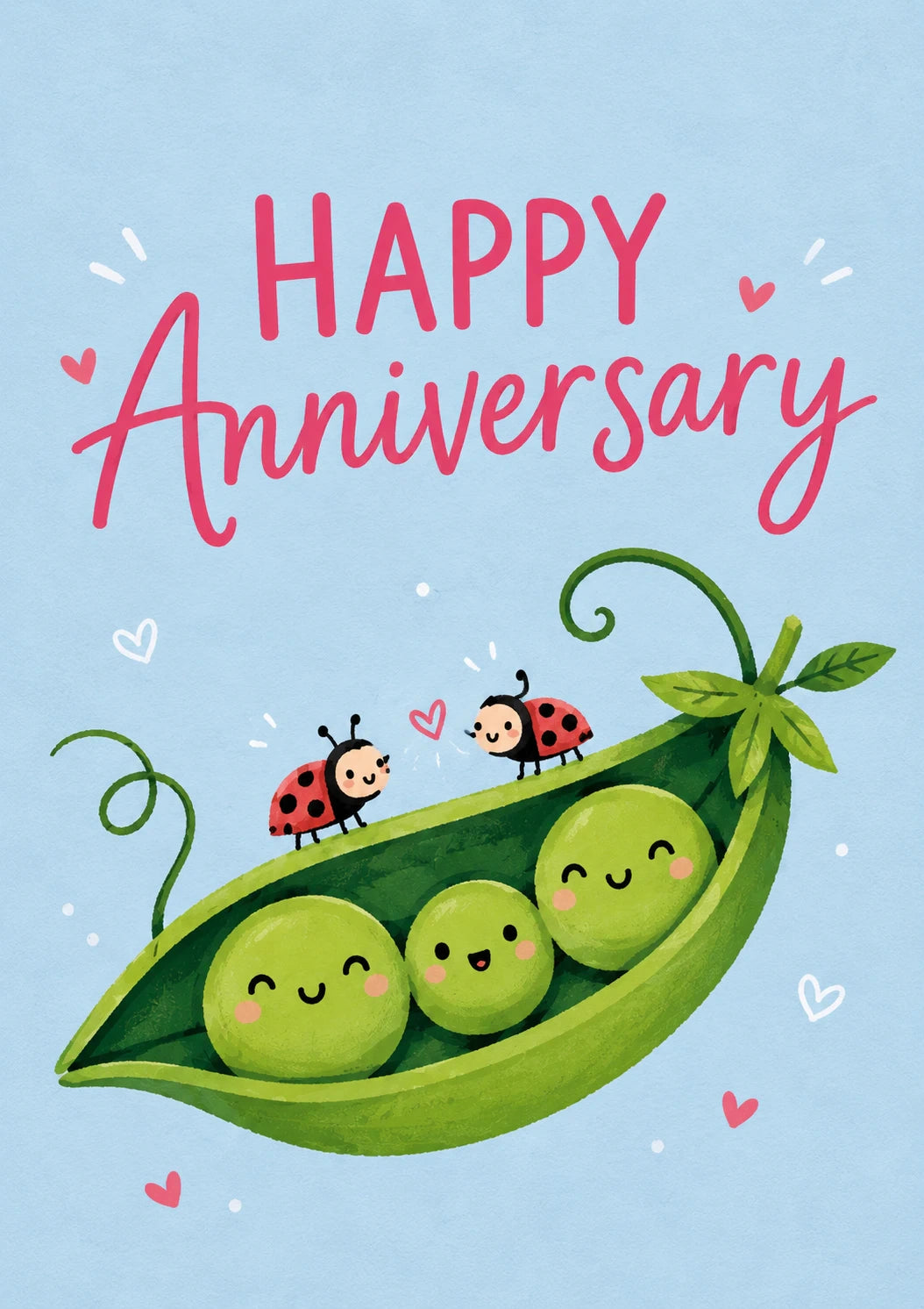 Cute Peas in a Pod Anniversary Card for Him