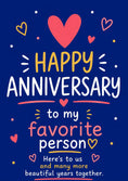 Load image into Gallery viewer, Favourite Person Heart Confetti Anniversary Card for Her
