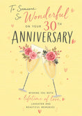 Load image into Gallery viewer, Champagne Flutes and Roses 30th Anniversary Card
