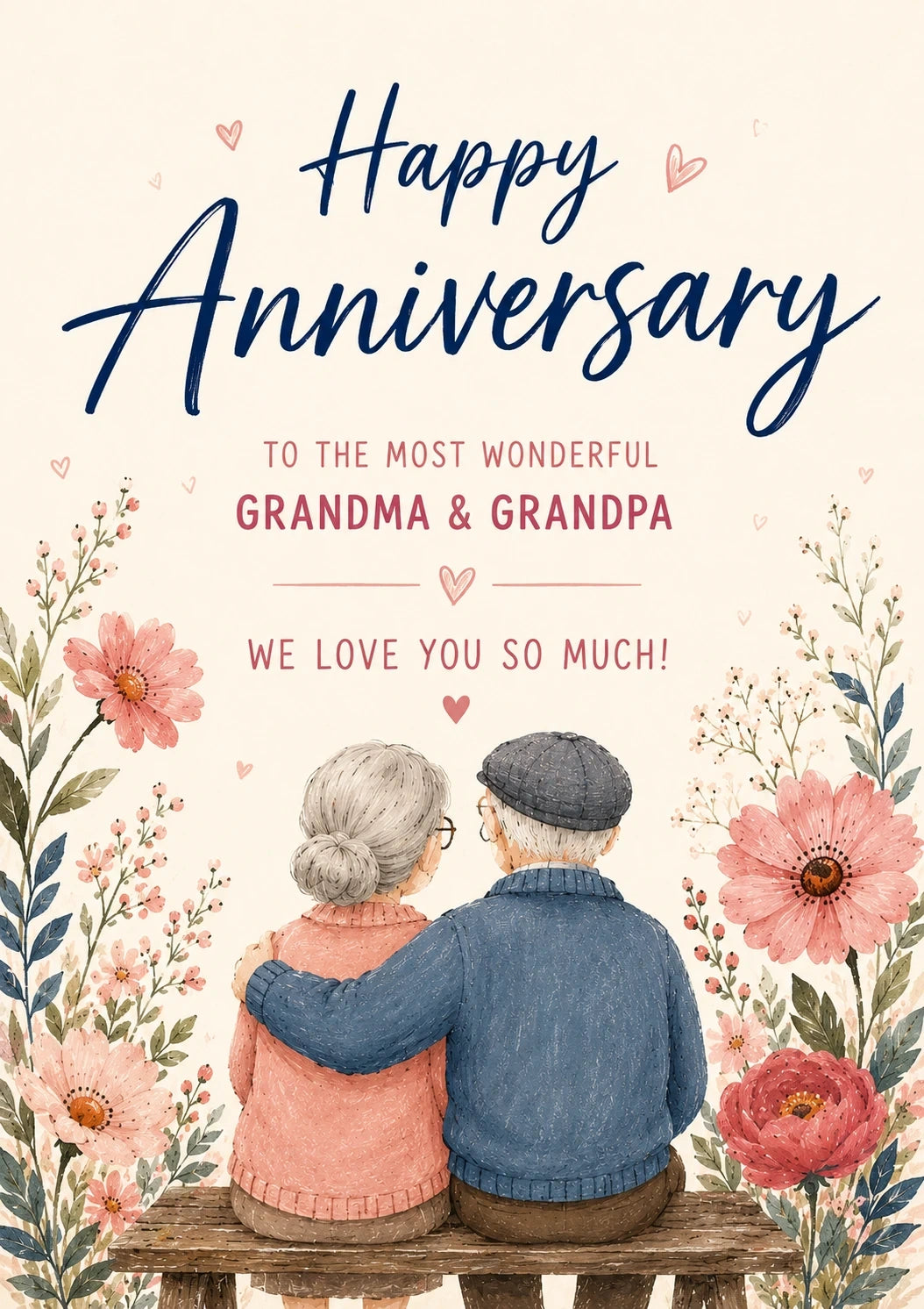 Anniversary - Personalised Card — with punch holes