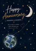 Load image into Gallery viewer, Moon and Stars World Is a Better Place Anniversary Card for Grandparents
