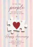 Load image into Gallery viewer, Puzzle Piece Heart Parents Anniversary Card
