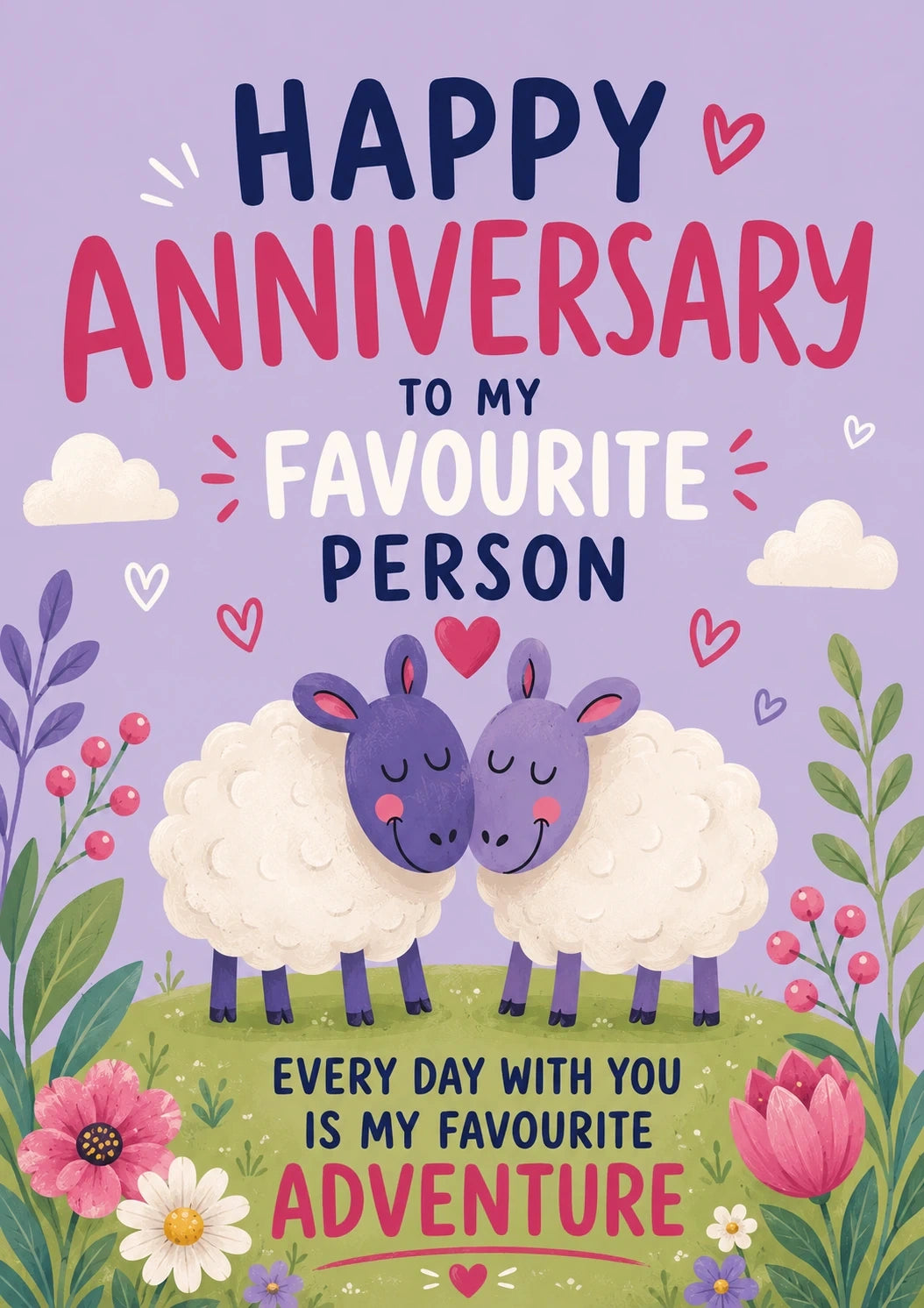 Anniversary - Personalised Card — with punch holes