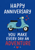Load image into Gallery viewer, Vespa Scooter Adventure Anniversary Card for Him
