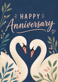 Load image into Gallery viewer, Swan Couple Heart Anniversary Card for Her
