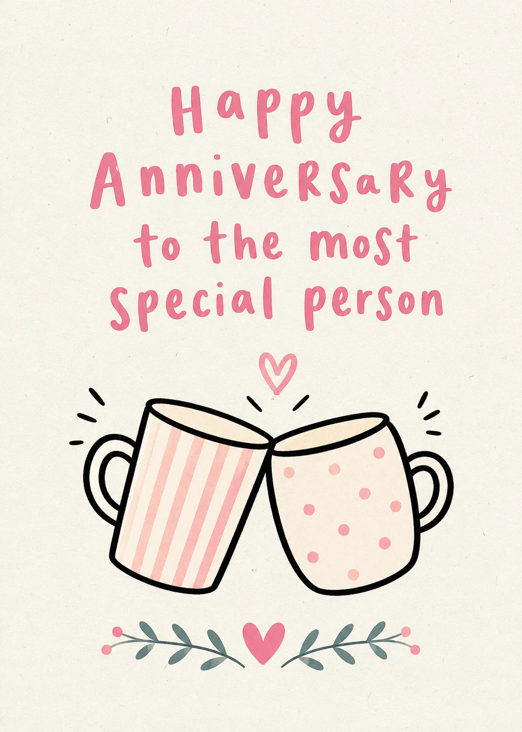 Cute Clinking Mugs Someone Special Anniversary Card