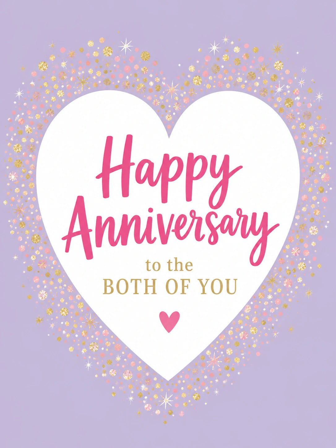 Glitter Heart Confetti Happy Anniversary Card for Both