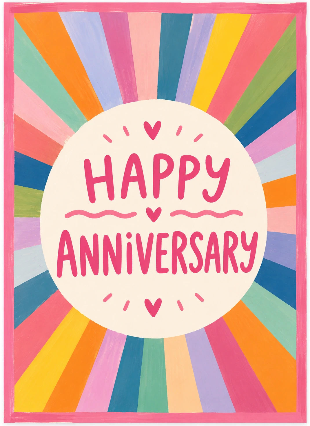 Rainbow Sunburst Happy Anniversary Card