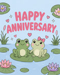 Load image into Gallery viewer, Cute Frog Couple on Lily Pad Anniversary Card
