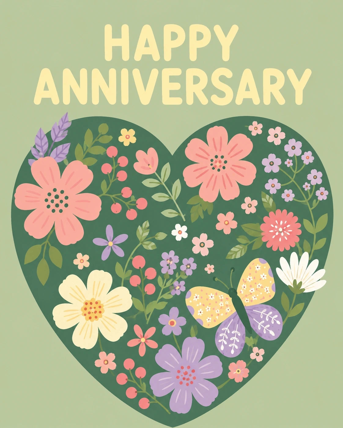 Anniversary - Personalised Card — with punch holes