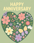 Load image into Gallery viewer, Floral Heart Botanical Anniversary Card for Son and Partner
