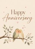 Load image into Gallery viewer, Cute Lovebirds on Branch Happy Anniversary Card
