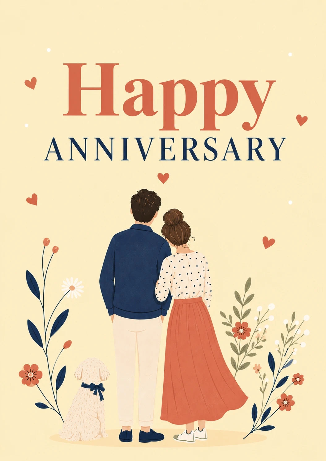 Anniversary - Personalised Card — with punch holes