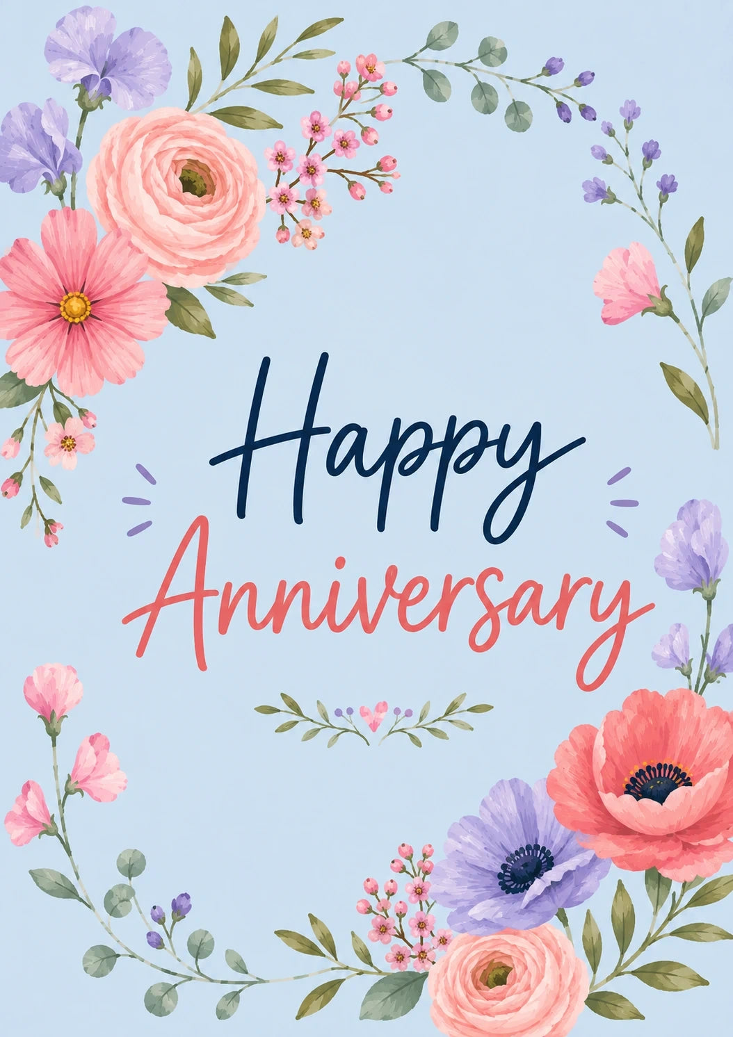 Anniversary - Personalised Card — with punch holes