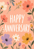 Load image into Gallery viewer, Pastel Wildflower Illustrated Happy Anniversary Card
