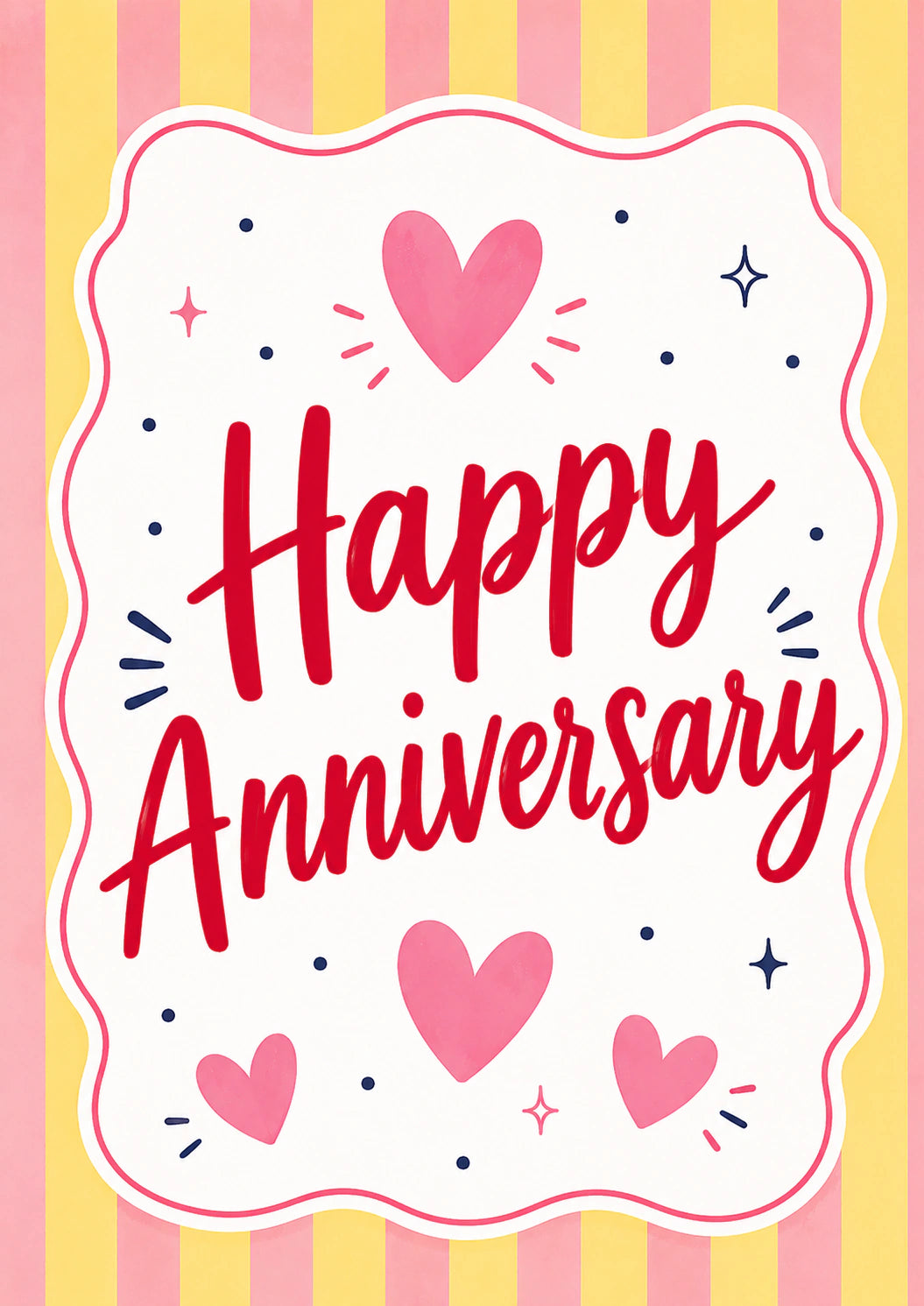 Anniversary - Personalised Card — with punch holes