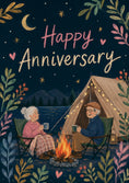 Load image into Gallery viewer, Elderly Couple Camping Campfire Anniversary Card
