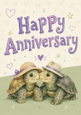 Load image into Gallery viewer, Cute Tortoise Couple in Hats Anniversary Card
