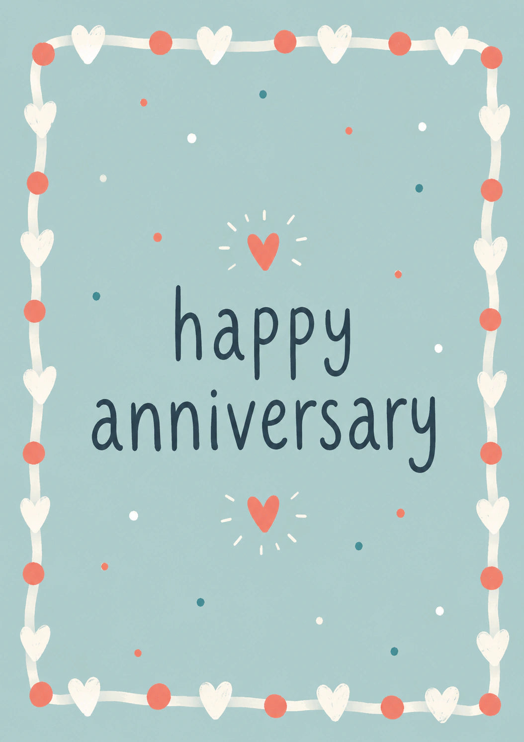 Heart Garland and Confetti Happy Anniversary Card