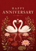 Load image into Gallery viewer, Romantic Swans Heart Pond Anniversary Card
