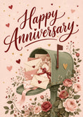 Load image into Gallery viewer, Vintage Mailbox Love Letters Anniversary Card for Her
