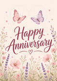 Load image into Gallery viewer, Butterfly Wildflower Meadow Happy Anniversary Card for Her
