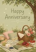 Load image into Gallery viewer, Romantic Picnic Scene Happy Anniversary Card for Her
