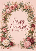 Load image into Gallery viewer, Vintage Floral Arch Happy Anniversary Card for Her
