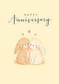 Load image into Gallery viewer, Cute Bunny Couple in Love Happy Anniversary Card
